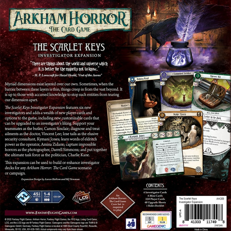 Fantasy Flight Games Arkham Horror Lcg | Arkham Horror Lcg The Scarlet Keys Investigator Expansion