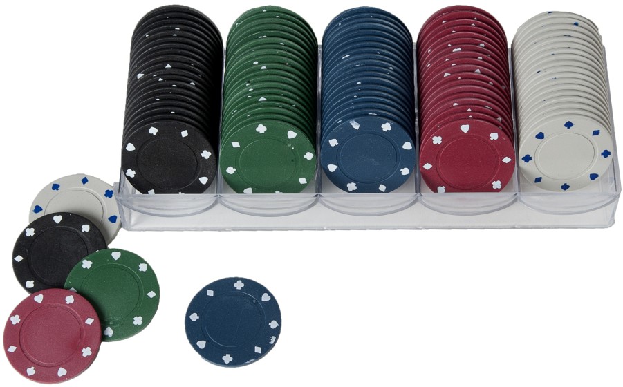 Engelhart Roulette / Poker | Fiches-Box 100 Light 4 Gram 5X20 40 Mm.