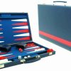 Hot Games Vinyl | Backgammon Blauw Met Rode Bies (38 Cm)