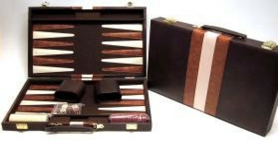 Hot Games Vinyl | Backgammon Koffer Bruin 46 Cm