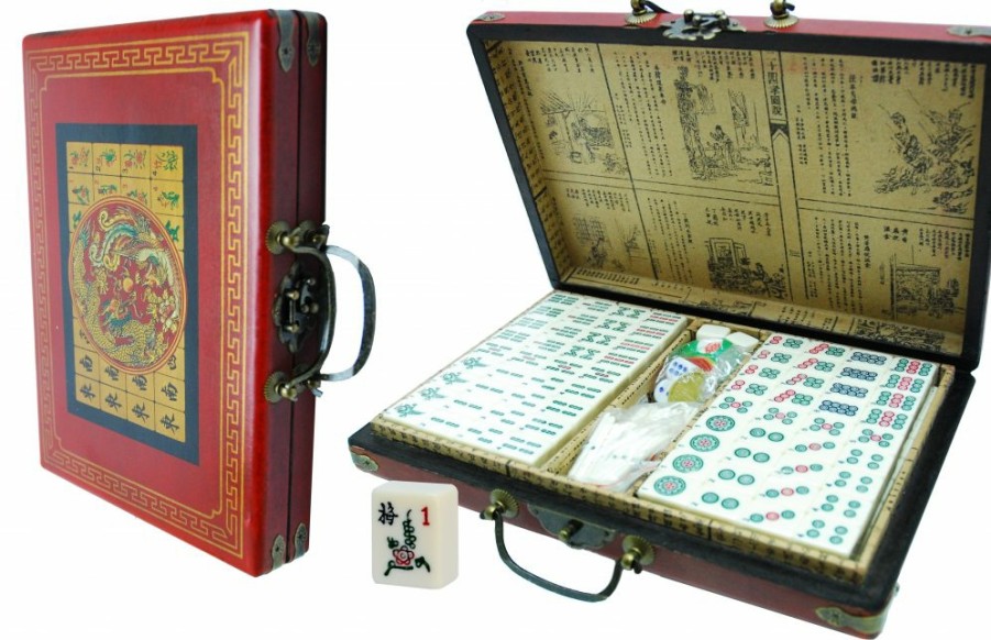 Hot Games Mahjong | Mahjong Rood China Koffer Klein 28X20X5Cm.