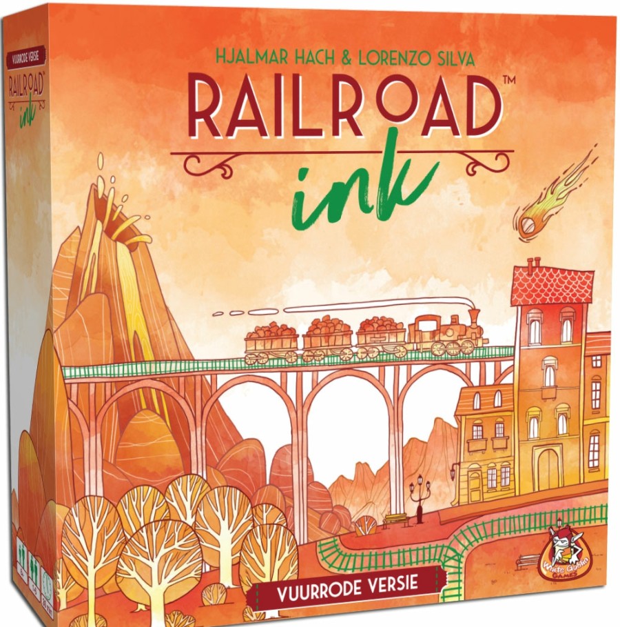 White Goblin Games Dobbelspellen | Railroad Ink (Vuurrode Versie) - Dobbelspel