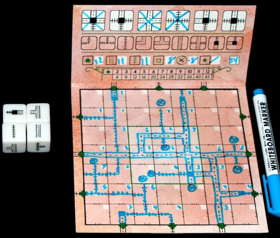 White Goblin Games Dobbelspellen | Railroad Ink (Vuurrode Versie) - Dobbelspel