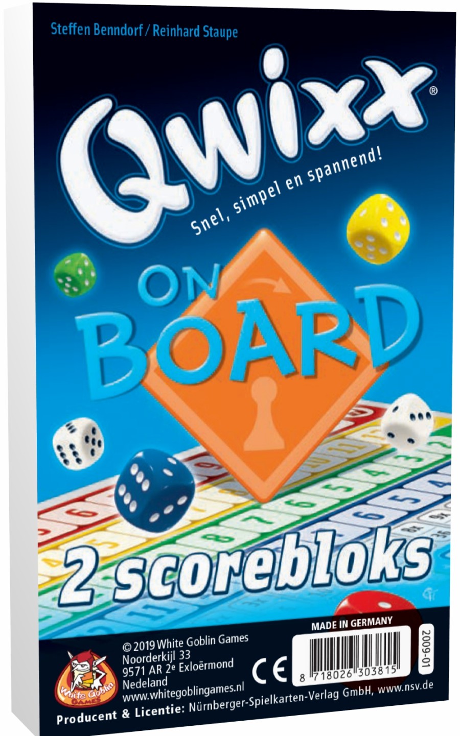 White Goblin Games Familie Spellen | Qwixx On Board Bloks (Extra Scorebloks)