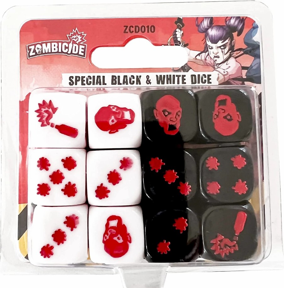 Cool Mini or Not Dobbelstenen | Zombicide 2Nd Edition Special Black/White Dice