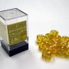 Ches Dobbelstenen | Translucent Yellow/White D6 16Mm Dobbelsteen Set (12 Stuks)