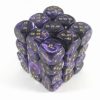 Ches Dobbelstenen | Vortex Purple/Gold D6 12Mm Dobbelsteen Set (36 Stuks)