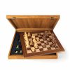 Manopoulou Schaaksets | Walnut Chess Set 40X40Cm (Medium) With Staunton Chessmen 7,7Cm Koning