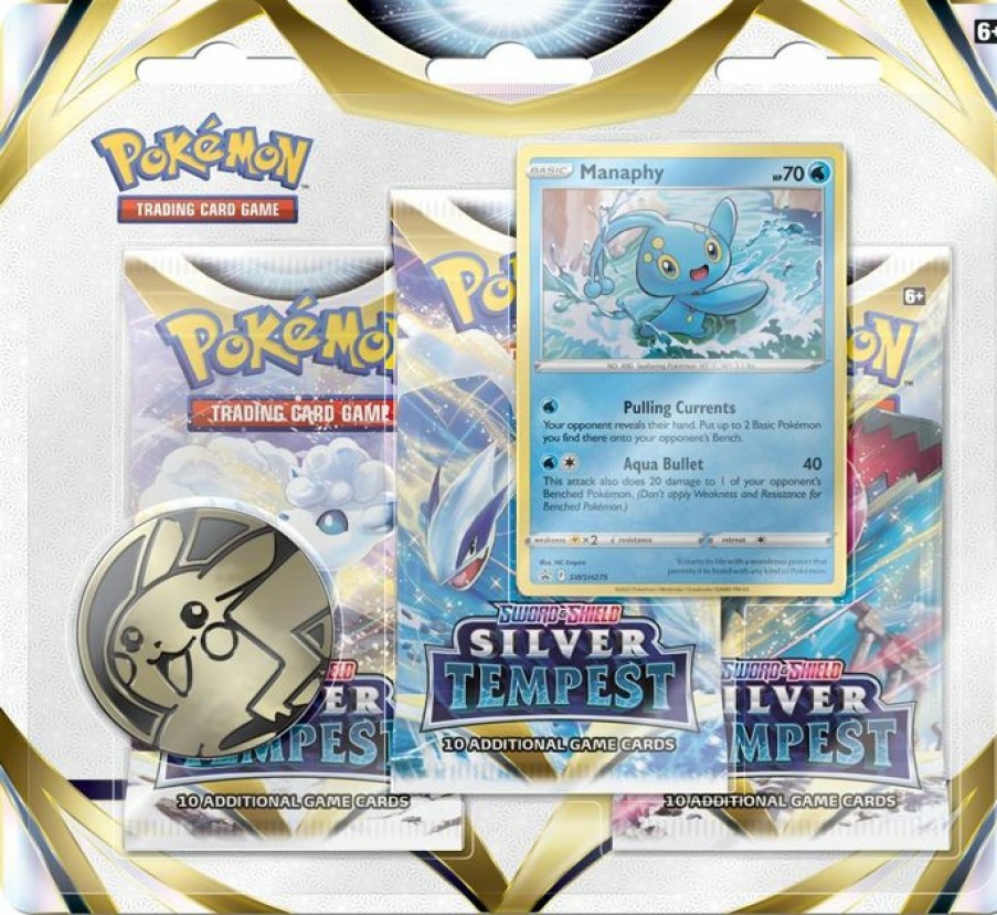 Pokemon USA Pokemon Series | Pokemon: Sword & Shield Silver Tempest - 3-Boosters: Manaphy